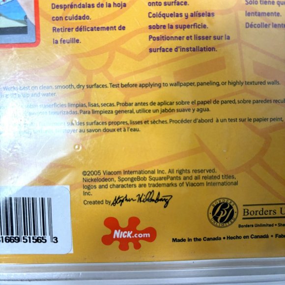 Spongebob Squarepants Removable Wall Border 2 Pkg  NOS NWT - Picture 8 of 11